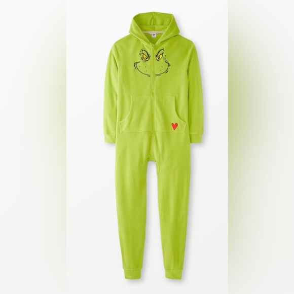 🎄 Hanna Andersson Dr. Seuss Grinch Adult Fleece Jumpsuit – L/XL – NWOT
